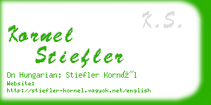 kornel stiefler business card